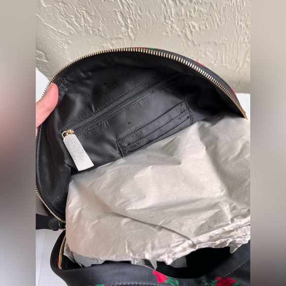 New KATE SPADE NY Designer Backpack Black Chelsea Rose Toss NWT - Picture 7 of 10